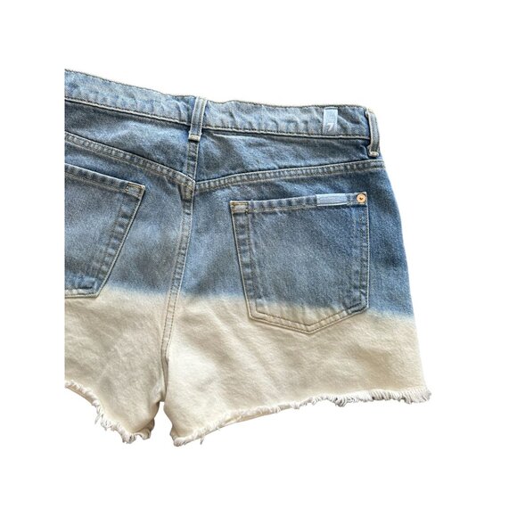 7 FOR ALL MANKIND Dip Dye Ombré Denim Shorts Size 29 - Picture 5 of 7